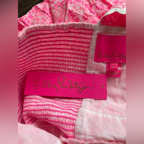 New Lilly Pulitzer Womens Pollie Cotton Dress Pink Shandy Invest A Gator Size 6 - Picture 13 of 16